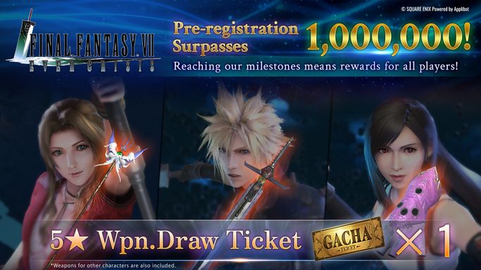 1 Million Pre-Registrations and Additional Pre-Registration Rewards